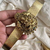Gold Look ALike Lakshmi Pendant Plain Hipbelt - Gold Bead - G11515